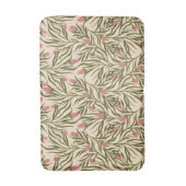 Stylized pink bell-shaped floral pattern バスマット (正面縦)