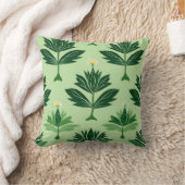 Stylized Plant Pattern – Harmony in Green クッション (ブランケット)