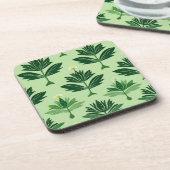 Stylized Plant Pattern – Harmony in Green コースター (左側)