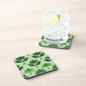 Stylized Plant Pattern – Harmony in Green コースター (右側)
