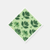 Stylized Plant Pattern – Harmony in Green スタンダードカクテルナプキン (角)