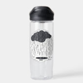 Stylized Rain Cloud with Falling Rain and Puddle ウォーターボトル (背面)
