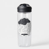 Stylized Rain Cloud with Falling Rain and Puddle ウォーターボトル (正面)