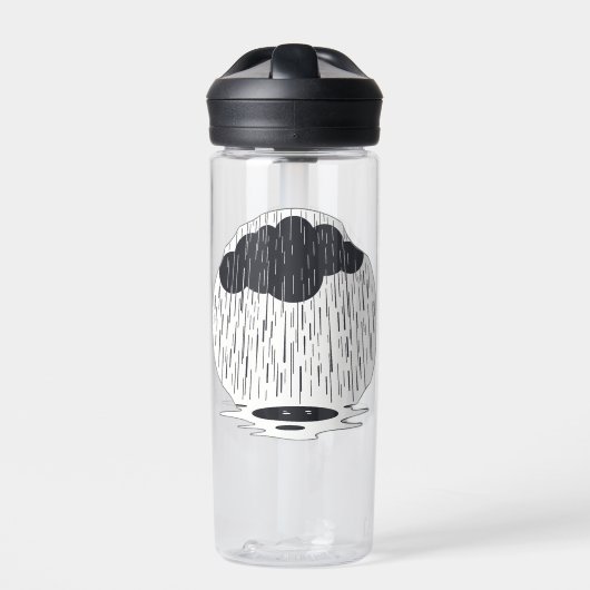 Stylized Rain Cloud with Falling Rain and Puddle ウォーターボトル (正面)