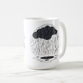 Stylized Rain Cloud with Falling Rain and Puddle コーヒーマグカップ (正面右)