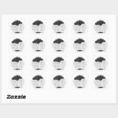 Stylized Rain Cloud with Falling Rain and Puddle スクエアシール (シート)