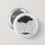 Stylized Rain Cloud with Falling Rain and Puddle 缶バッジ (正面&裏面)