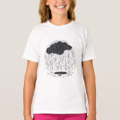 Stylized Rain Cloud with Falling Rain and Puddle Tシャツ (正面)