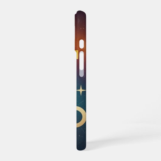 Stylized Retro Moon Design iPhone 16ケース (左側面)