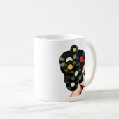 Stylized Retro Vinyl Record Poster Art コーヒーマグカップ (正面右)