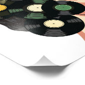Stylized Retro Vinyl Record Poster Art フォトプリント (角)
