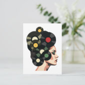Stylized Retro Vinyl Record Poster Art ポストカード (スタンド正面)