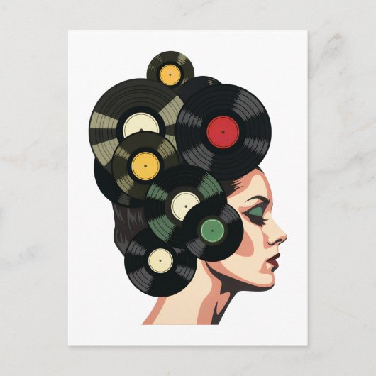 Stylized Retro Vinyl Record Poster Art ポストカード (正面)