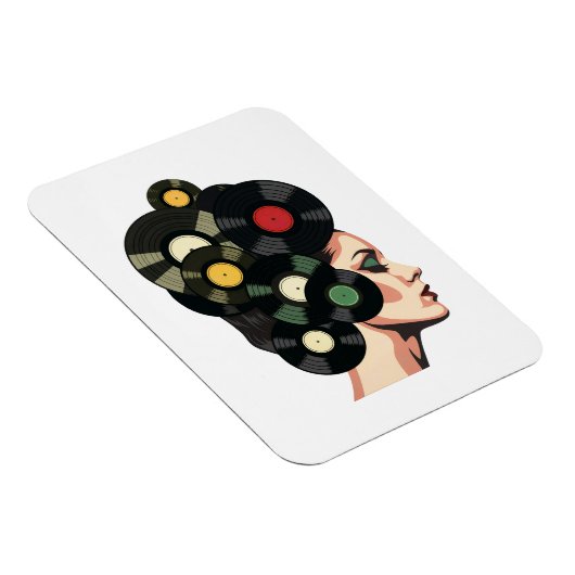 Stylized Retro Vinyl Record Poster Art マグネット (右側)