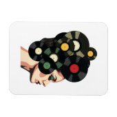 Stylized Retro Vinyl Record Poster Art マグネット (横)
