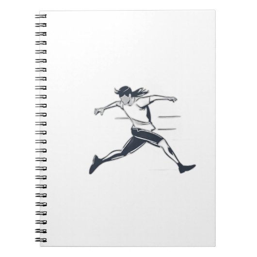 Stylized Silhouette of a Person Running Fast ノートブック (正面)