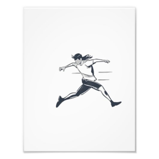 Stylized Silhouette of a Person Running Fast フォトプリント (正面)