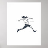Stylized Silhouette of a Person Running Fast ポスター (正面)