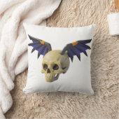 Stylized Skull with Angular Colorful Wings クッション (ブランケット)