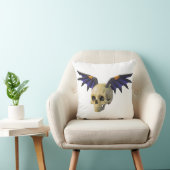 Stylized Skull with Angular Colorful Wings クッション (椅子)