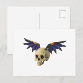 Stylized Skull with Angular Colorful Wings ポストカード (正面/裏面)