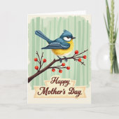 Stylized Songbird Mothers Day Card カード (正面)