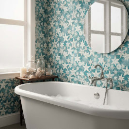 Stylized Starfish & Sand Dollars Pattern#25 ID1009 壁紙