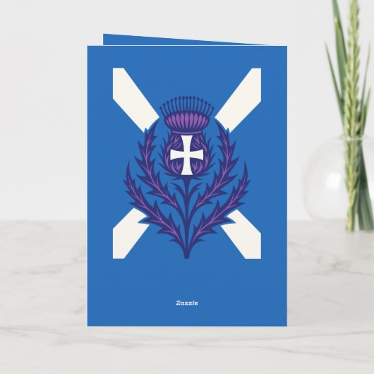 Stylized Thistle St Andrews Cross and Saltire カード (裏面)
