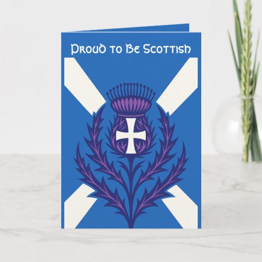 Stylized Thistle St Andrews Cross and Saltire カード (正面)