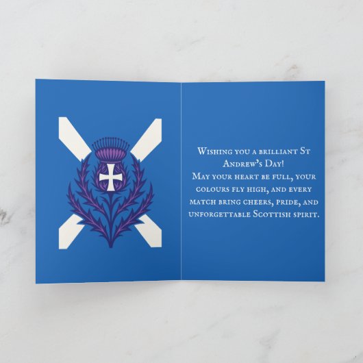 Stylized Thistle St Andrews Cross and Saltire カード (内部)