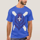 Stylized Thistle St Andrews Cross and Saltire Tシャツ (正面)