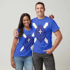 Stylized Thistle St Andrews Cross and Saltire Tシャツ