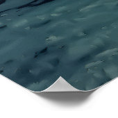 Stylized Winter Snow Teal Sky Landscape Art ポスター (角)