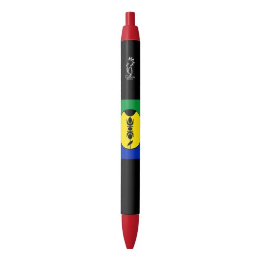Stylo Drapeau Kanaky. 黒ボールペン (正面縦)