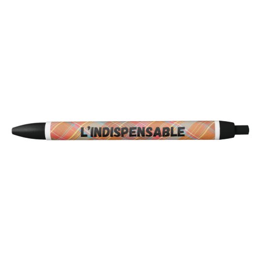 Stylo "L'INDISPENSABLE" (noir & bleu) 青ボールペン (正面)