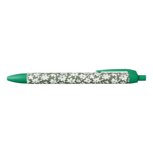 Stylo mon jardin vert olive 黒ボールペン (トップ)
