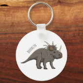 Styracosaurus漫画イラストレーション キーホルダー (正面)