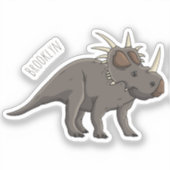 Styracosaurus漫画イラストレーション シール (正面)