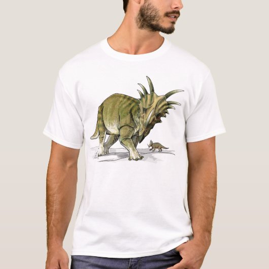 Styracosaurus – クレタコス恐竜 tシャツ (正面)