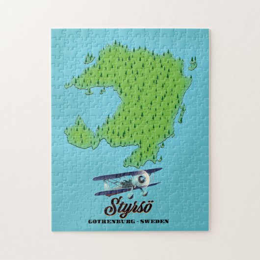 Styrsö イェーテボリ スウェーデン 地図 ジグソーパズル (縦)