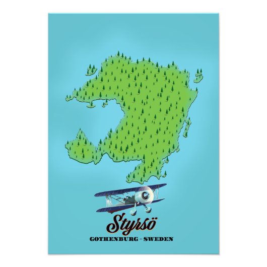 Styrsö イェーテボリ スウェーデン 地図 フォトプリント            (正面)