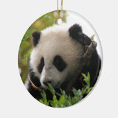 Su林のサンディエゴの動物園のジャイアントパンダの小熊 セラミックオーナメント (左)