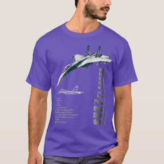 SU27 フランカー戦闘機スペック Tシャツ