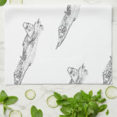 SU 25グラッチソビエトフログフット飛行機スケッチ キッチンタオル (折り畳み)