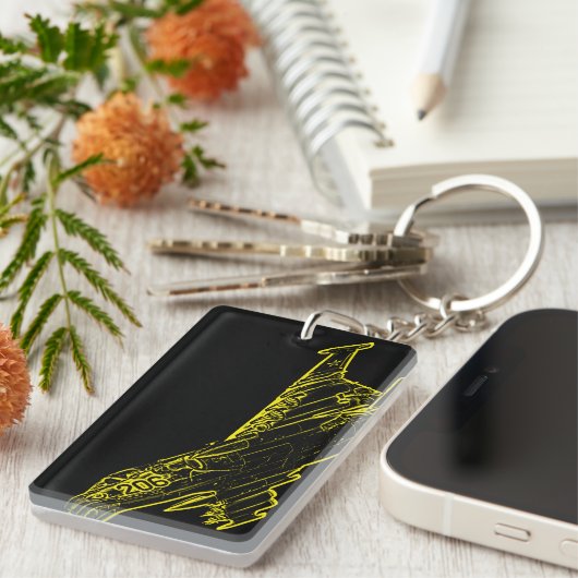 SU 25グラッチソビエトフログフット飛行機スケッチ キーホルダー (正面右)