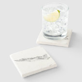 SU 25グラッヒ旧ソ連飛行機スケッチ ストーンコースター (横)