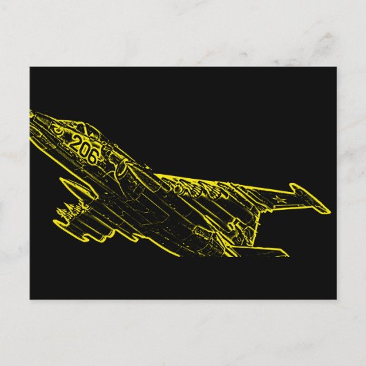 SU 25グラッヒ旧ソ連飛行機スケッチ ポストカード (正面)