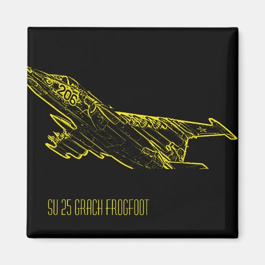 SU 25グラッヒ旧ソ連飛行機スケッチ マグネット (正面)