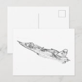 SU 25 Grach Soviet Frogfoot Plane Sketch ポストカード (正面/裏面)