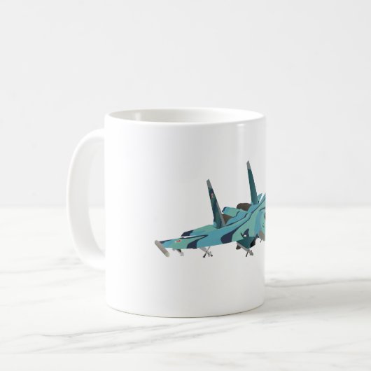 Su-27ジェッロシアのト戦闘機 コーヒーマグカップ (正面左)